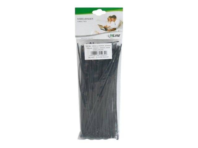 INLINE - Kabelbinder - Länge 250mm - Breite 3,6mm - schwarz - 100 Stück