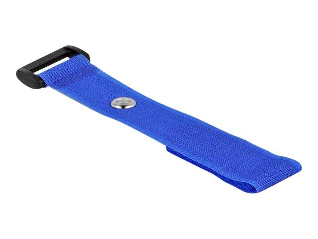 Delock - Klettverschluss-Cinchkabelbinder - 19 cm - Blau (Packung mit 5)
