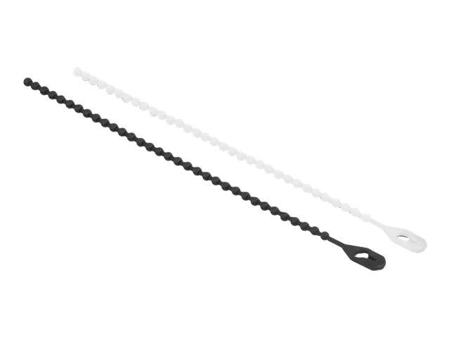 Delock Beaded - Kabelbinder - 12 cm - Schwarz, weiß (Packung mit 100)