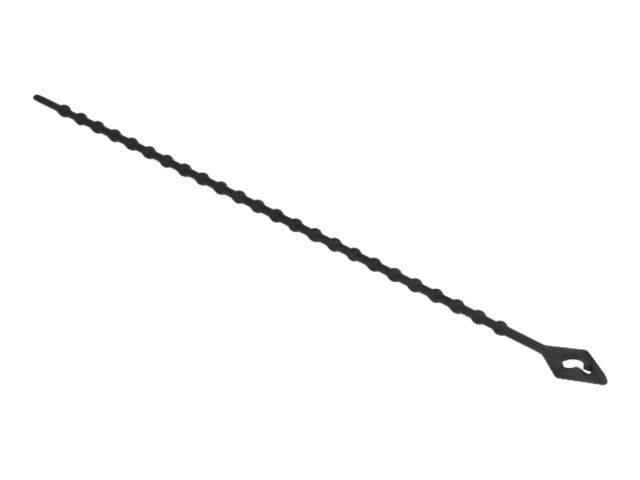 Delock - Kabelbinder - mit Perlen, wiederverwendbar - 15 cm - Schwarz (Packung mit 100)