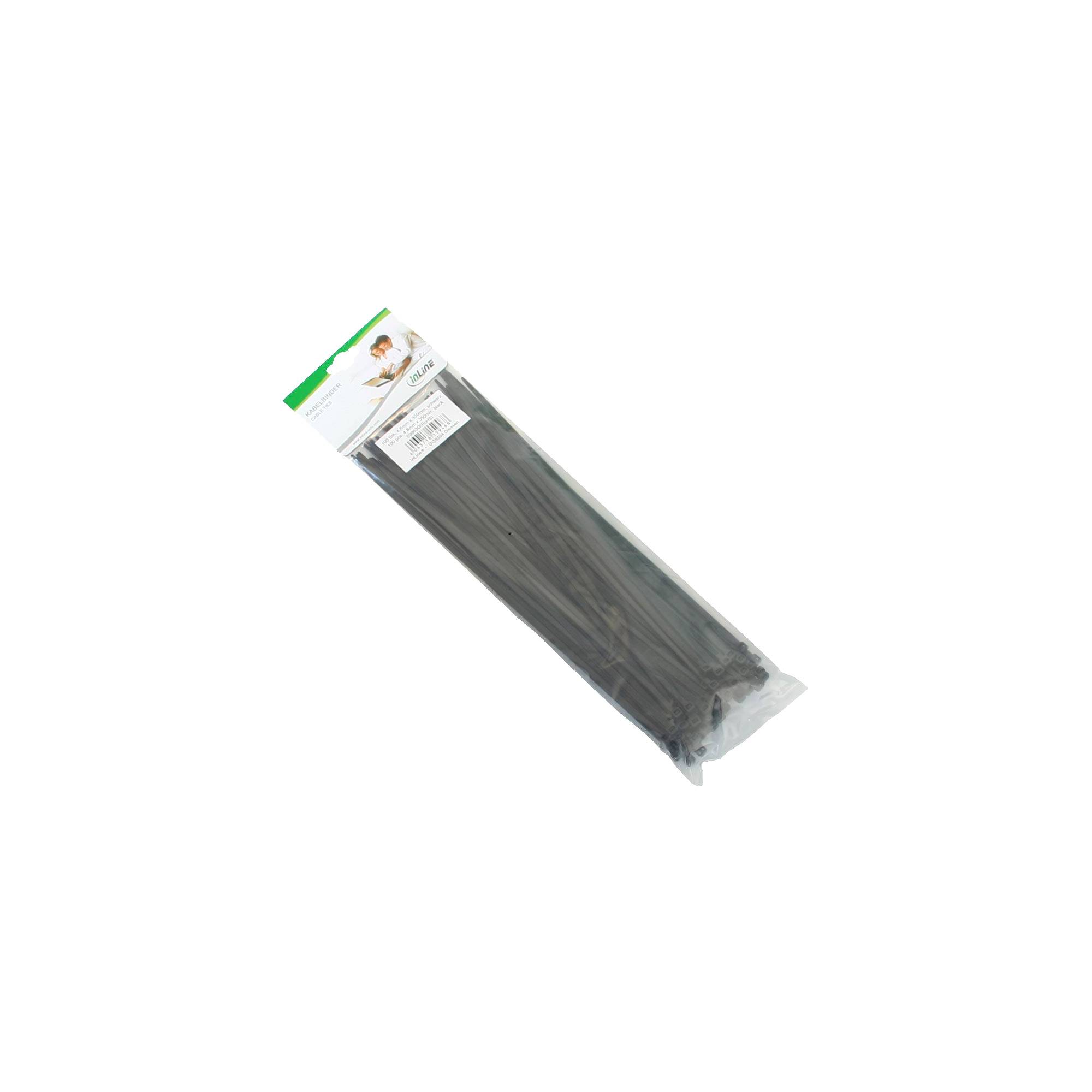INLINE - Kabelbinder - Länge 350mm - Breite 4,8mm - schwarz - 100 Stück