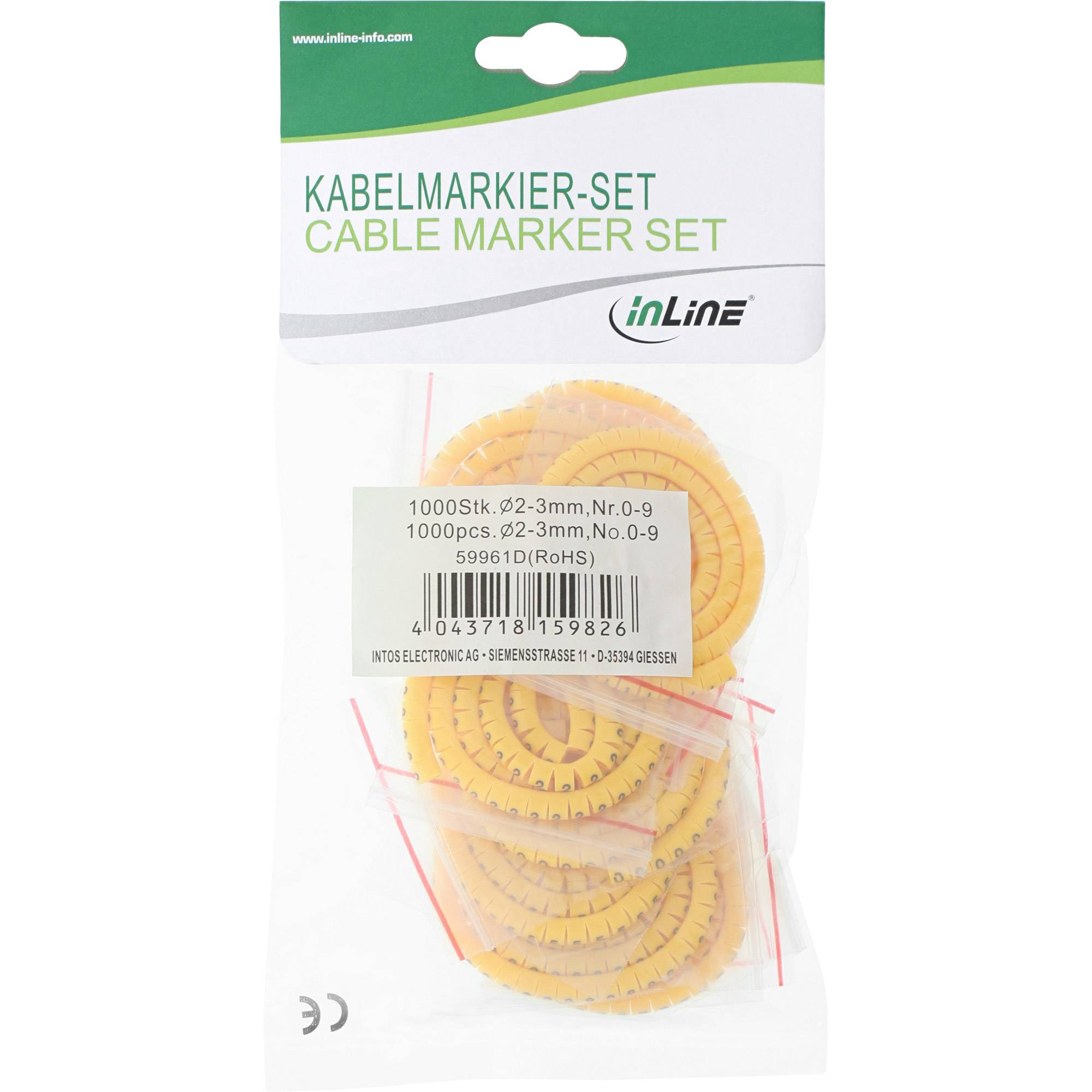 INLINE - Kabelmarkierer 5,2-10mm - Nr.0-9 - 1000 Stück