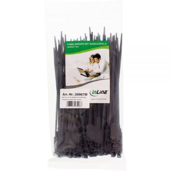 InLine Marker ties - Kabelbinder - 20 cm - Schwarz (Packung mit 100)