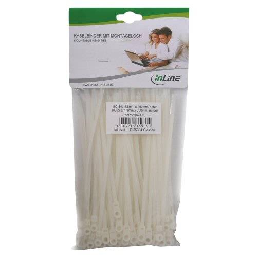 InLine Mountable Head Ties - Kabelbinder - 20 cm (Packung mit 100)