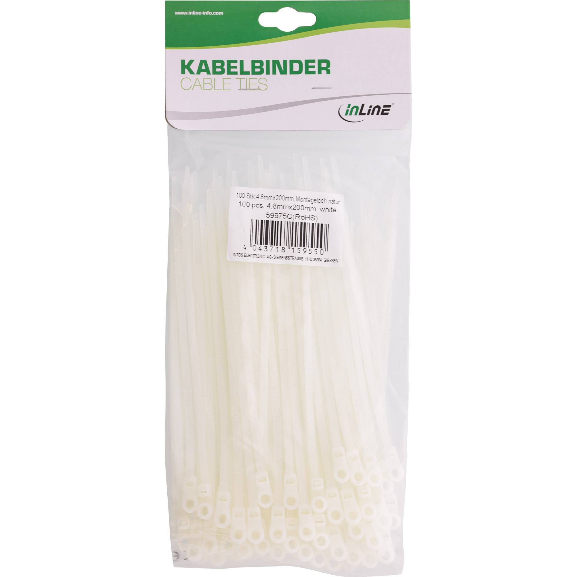 InLine Mountable Head Ties - Kabelbinder - 20 cm (Packung mit 100)