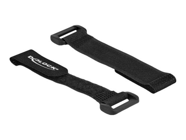 Delock - Klettverschluss-Cinchkabelbinder - 15 cm - Schwarz (Packung mit 5)