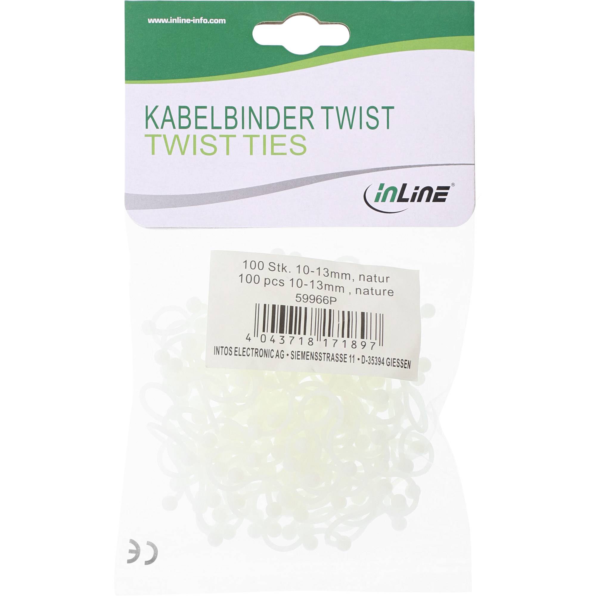 INLINE - Kabelbinder Twist 10-13mm - natur - 100 Stück