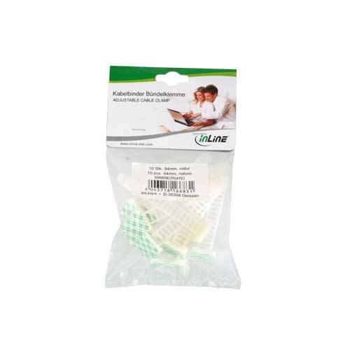 InLine Ajustable cable clamp - Kabelbinder - 9.4 cm - Natur (Packung mit 10)