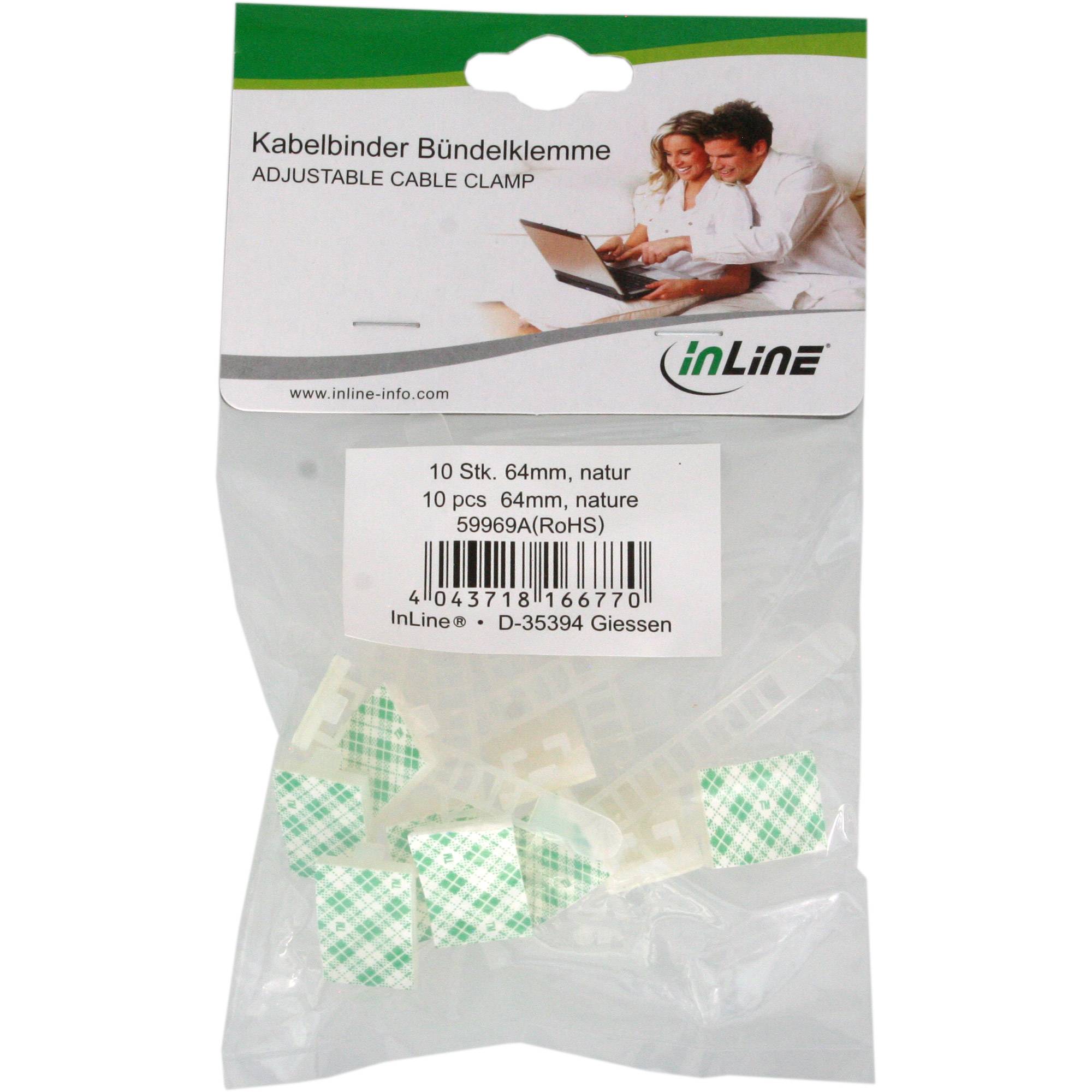 INLINE - Kabelbinder Bündelklemme 64mm - natur - 10 Stück