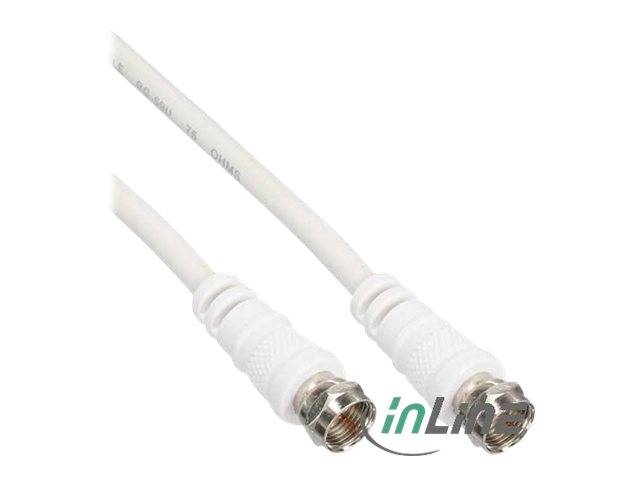 INLINE - SAT-Anschlusskabel - 2x geschirmt - 2x F-Stecker - >75dB - weiß - 10m