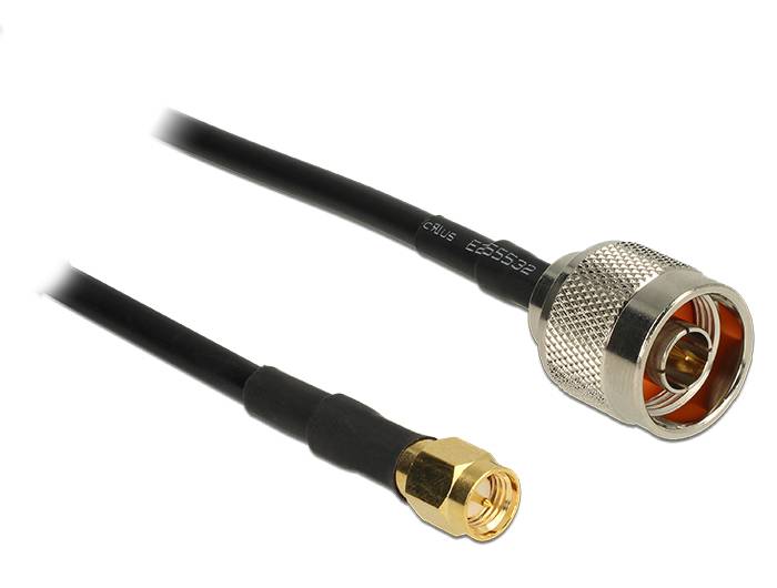 Delock Antennenkabel - N-Anschluss (S) bis SMA (S) - 15 m - Koax - Schwarz
