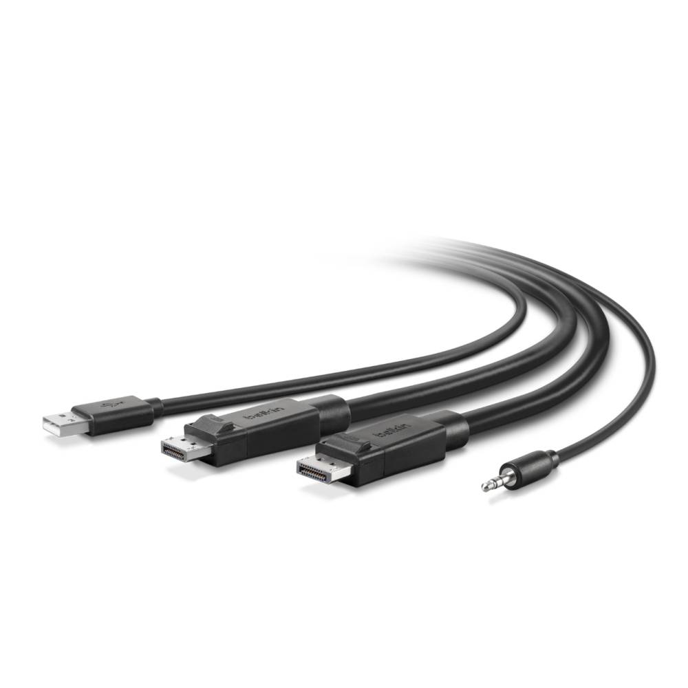 Belkin Secure KVM Combo Cable - Tastatur- / Video- / Maus- / Audio-Kabel - TAA-konform - USB, Mini-Stecker, DisplayPort (M)