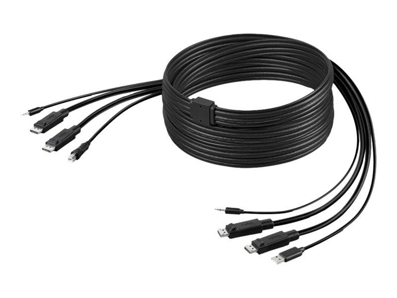 Belkin Secure KVM Combo Cable - Tastatur- / Video- / Maus- / Audio-Kabel - TAA-konform - USB, Mini-Stecker, DisplayPort (M)