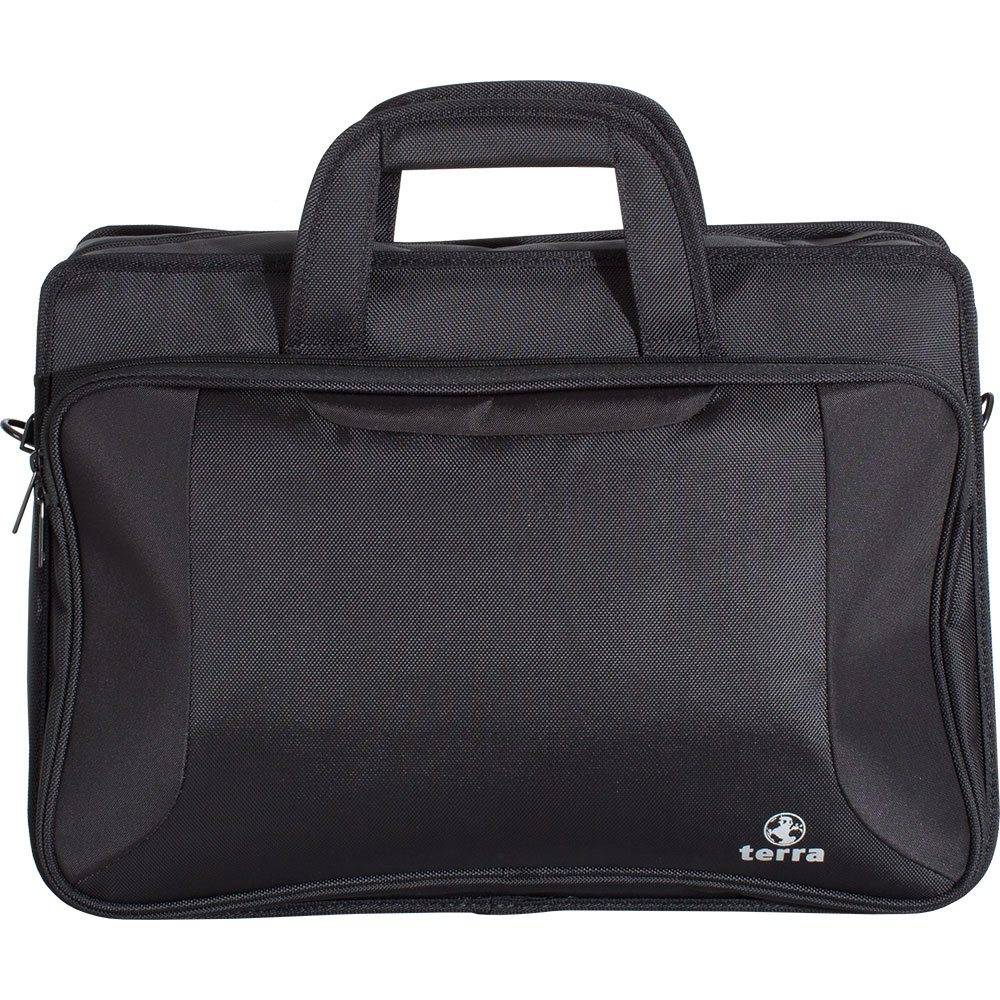 Schwarze Laptop-Aktentasche mit Reißverschluss, Obergriff und 