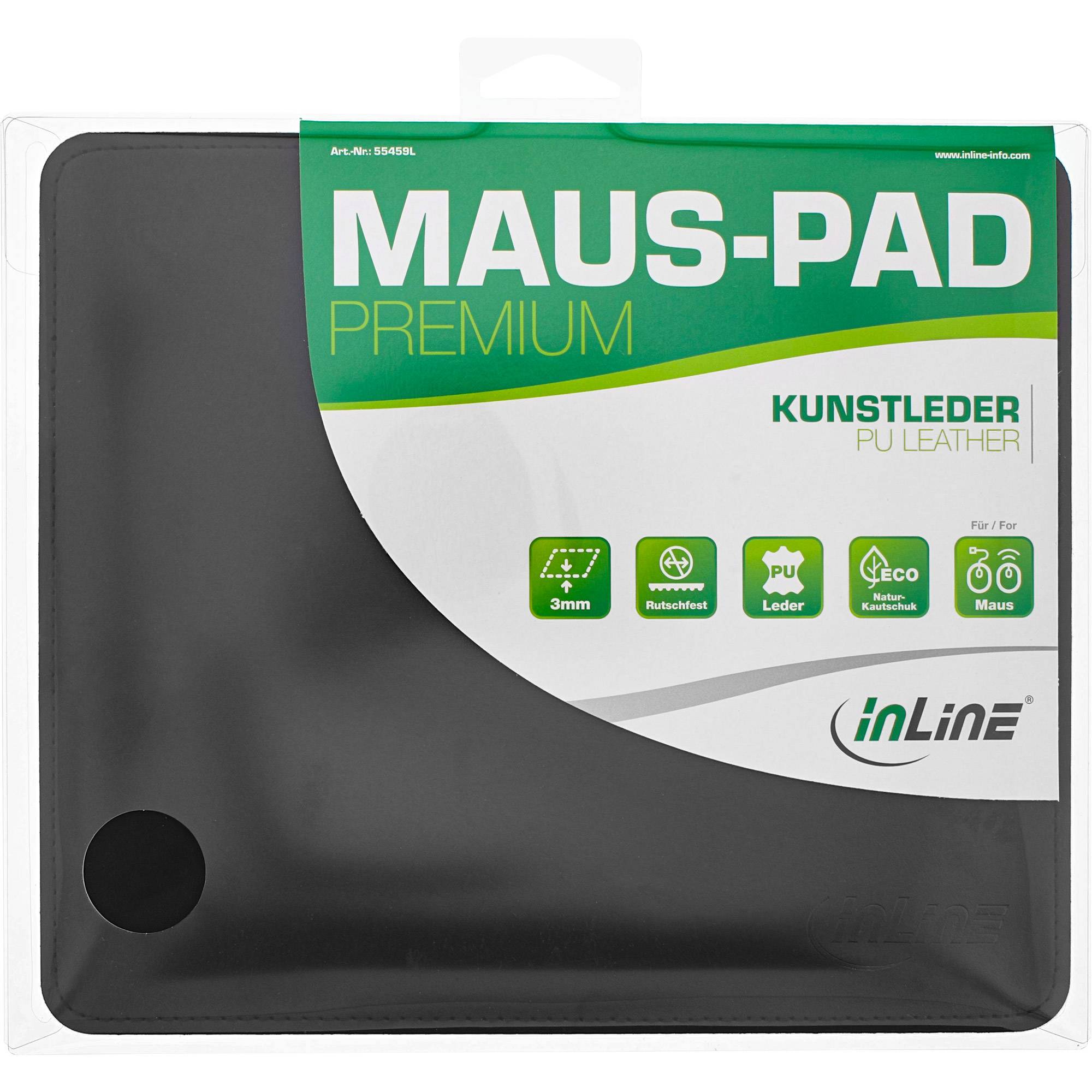 InLine Premium - Mauspad - Schwarz