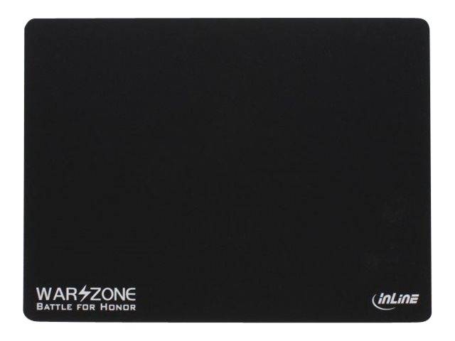Schwarzes rechteckiges Mousepad mit „WARZONE BATTLE FOR HONOR" Branding auf der unteren linken Seite und „inLine"" Logo auf der unteren rechten Seite.