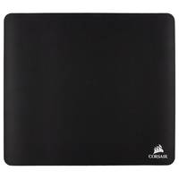 Schwarzes Corsair-Mousepad mit abgerundeten Ecken und Logo in der unteren rechten Ecke.