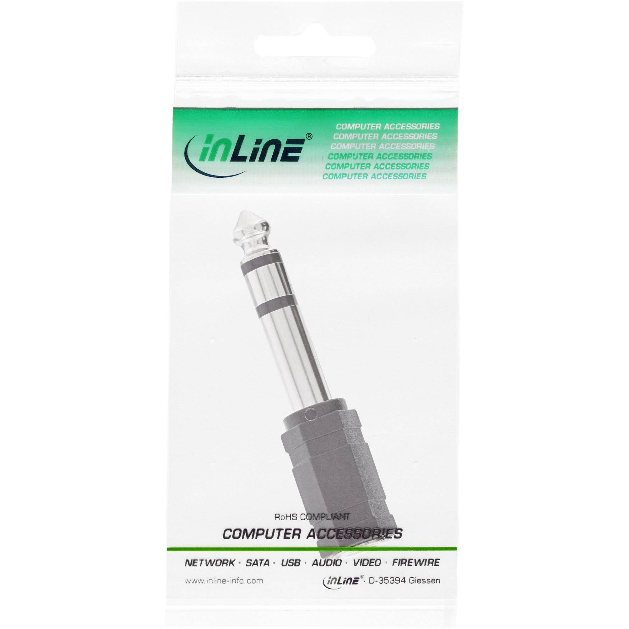 INLINE - Audio Adapter - 6,3mm Klinke Stecker an 3,5mm Klinke Buchse - Stereo