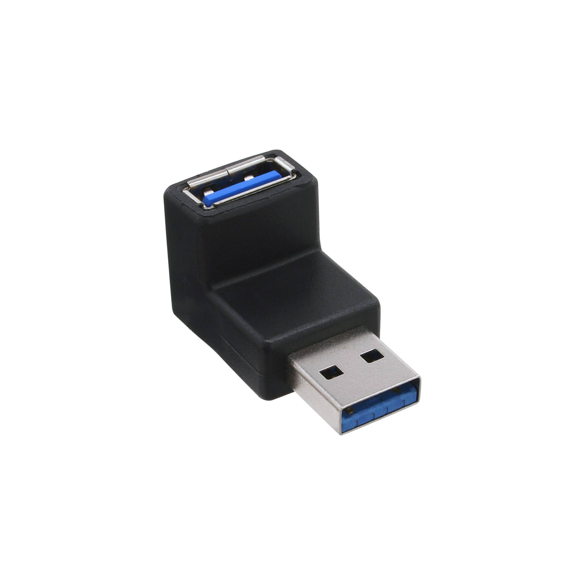 INLINE - USB 3.0 Adapter - Stecker A auf Buchse A - gewinkelt 90°