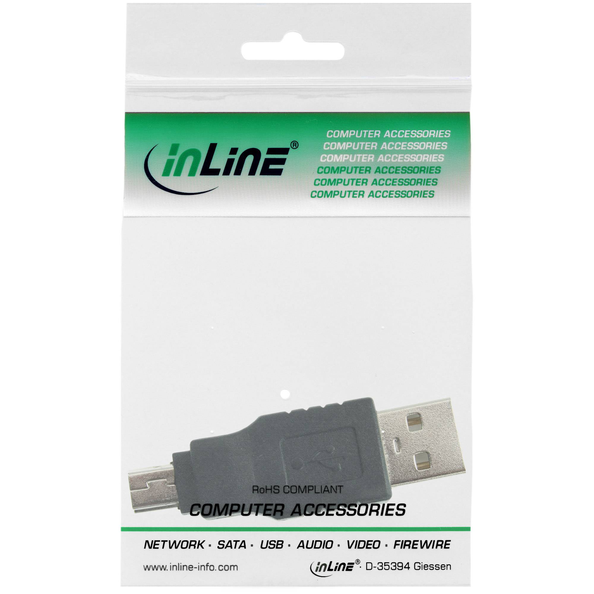 INLINE - USB 2.0 Adapter - Stecker A auf Mini-5pol Stecker