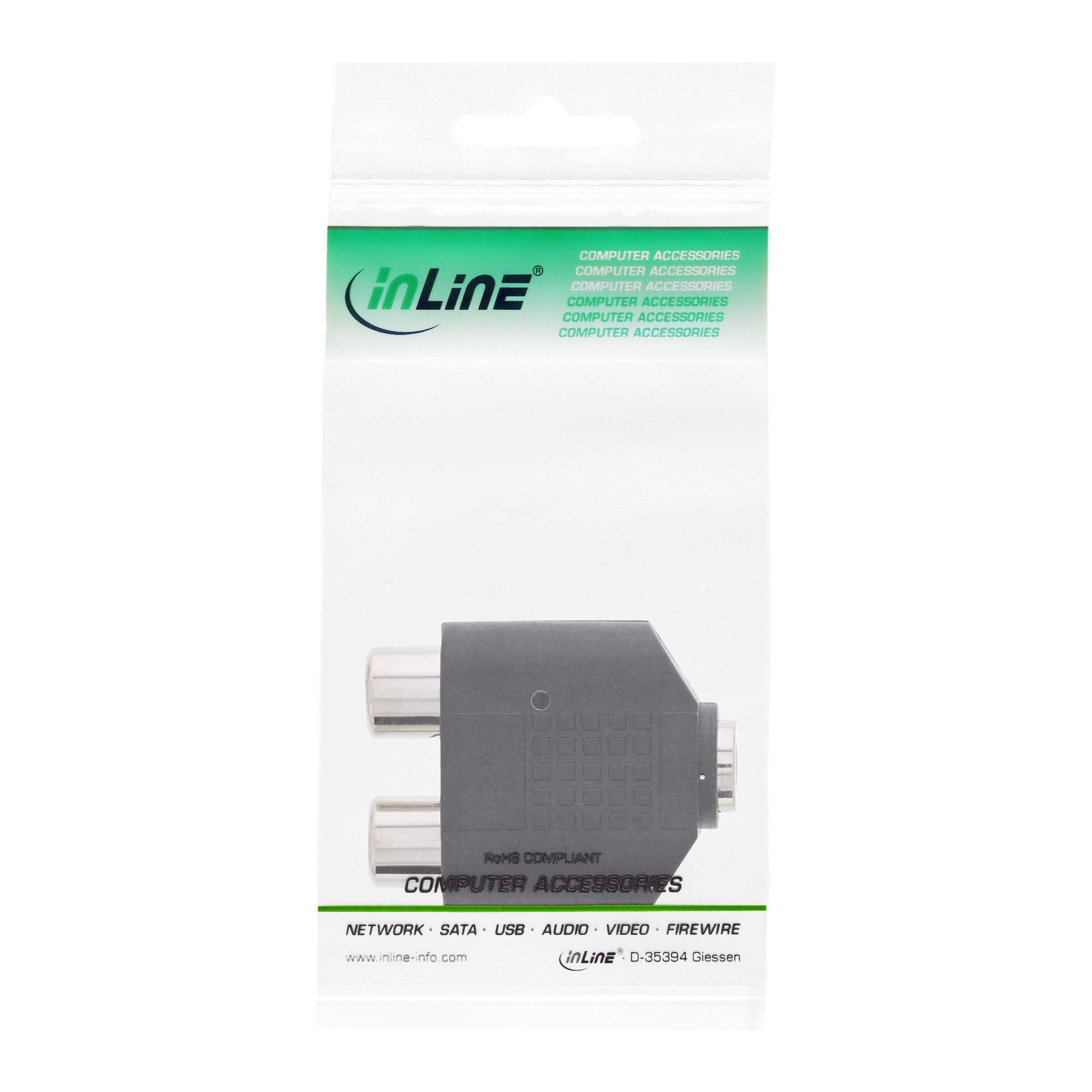 INLINE - Audio Adapter - 3,5mm Klinke Buchse Stereo an 2x Cinch Buchse