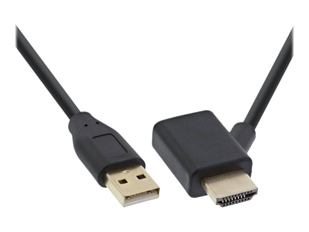INLINE - HDMI Adapter Stecker/Buchse mit USB-Power Einspeisung - 0,5m