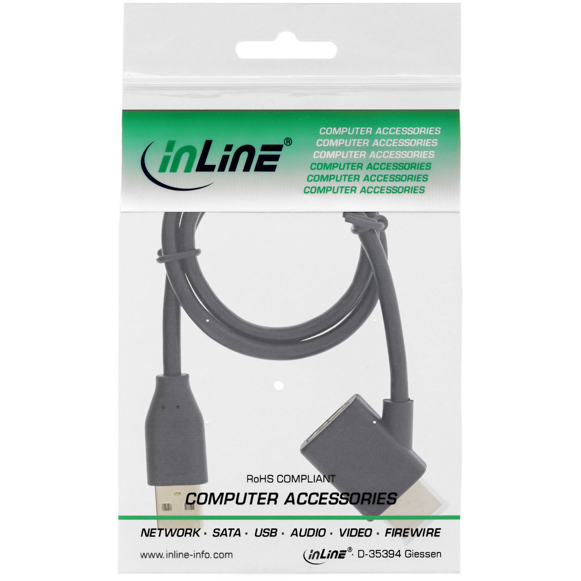 INLINE - HDMI Adapter Stecker/Buchse mit USB-Power Einspeisung - 0,5m