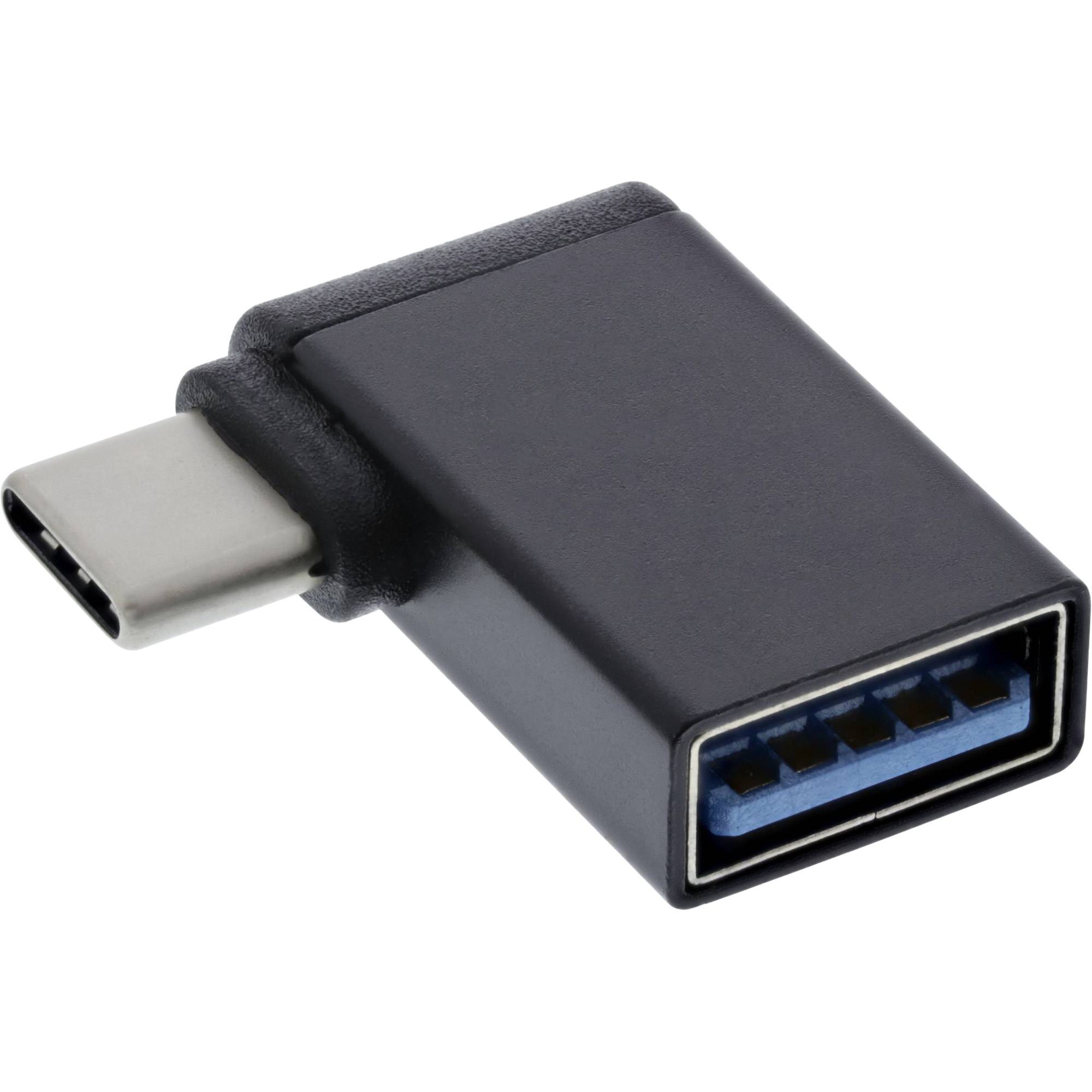 USB-C Stecker auf USB-A Buchse Adapter auf weißem Hintergrund.