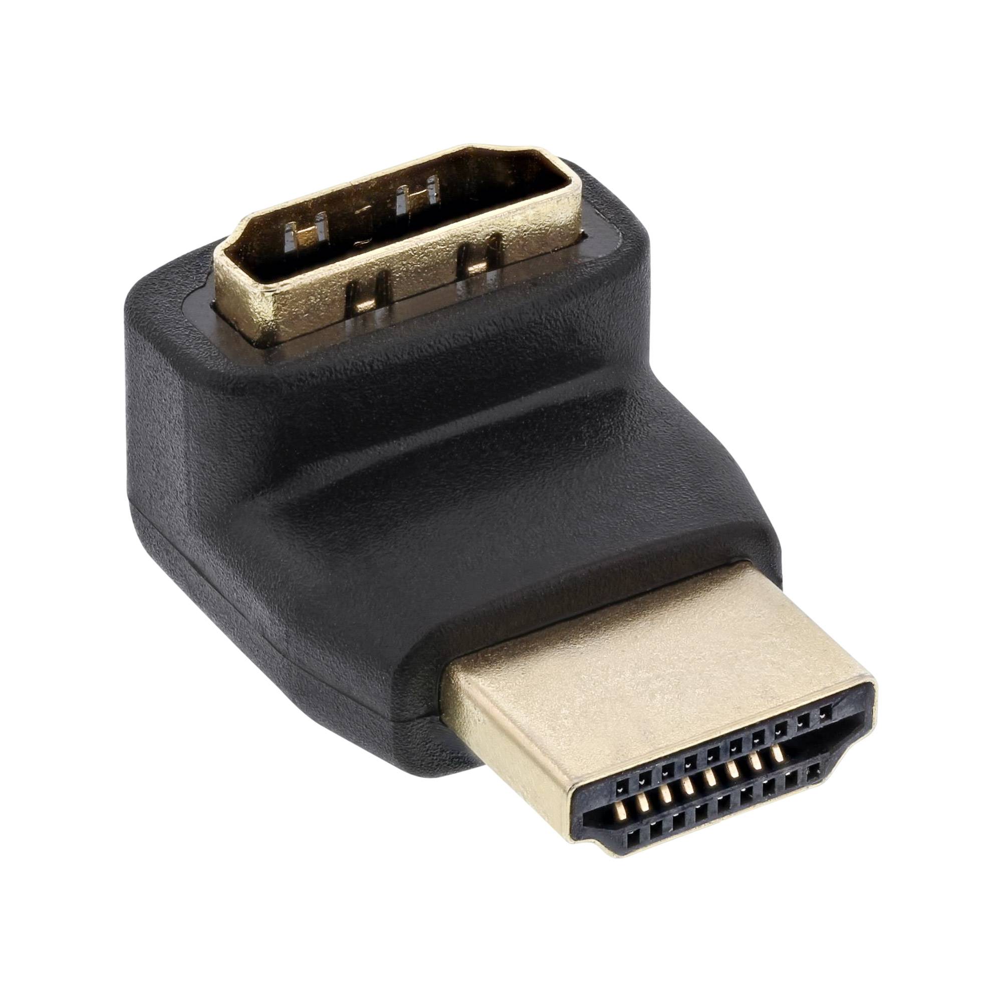 INLINE - HDMI Adapter - Stecker / Buchse - gewinkelt oben - vergoldete Kontakte 4K2K