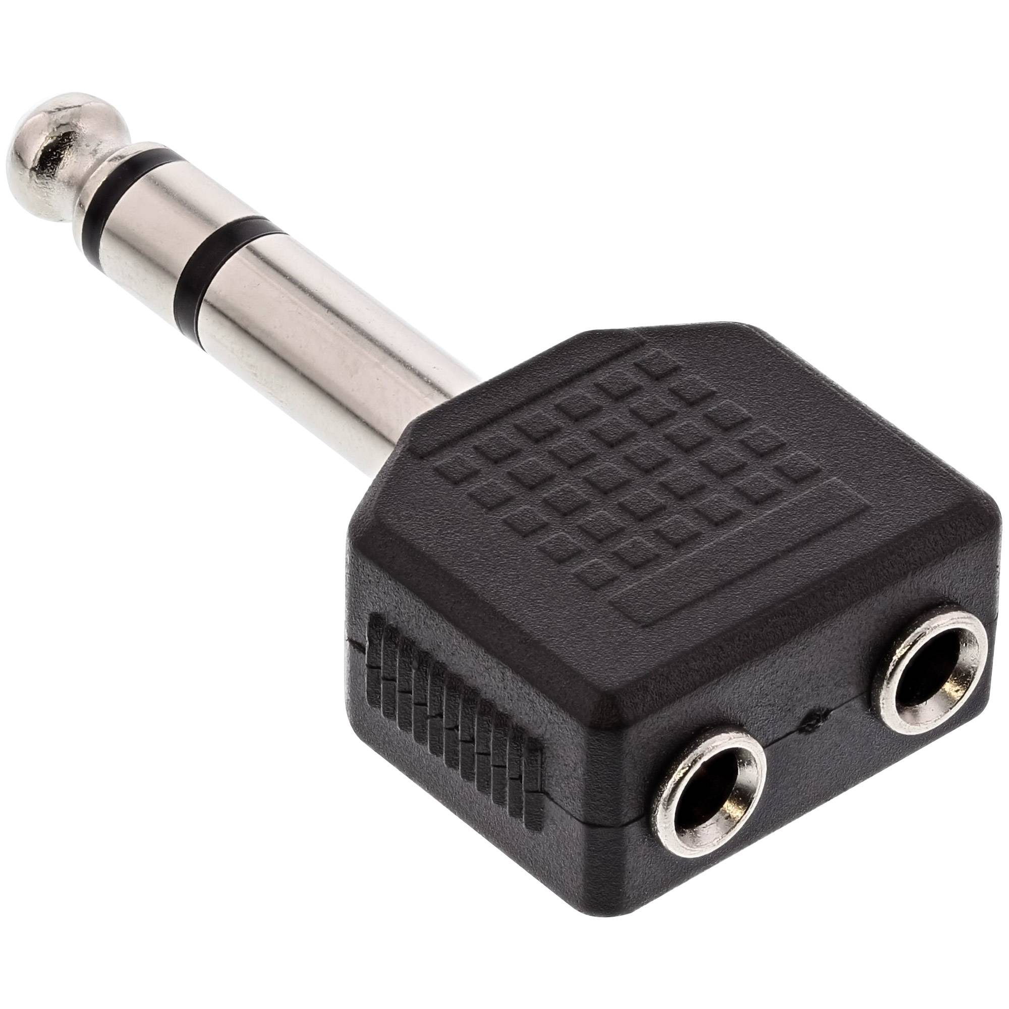 INLINE - Audio Adapter Stereo - 6,3mm Klinke Stecker an 2x 3,5mm Klinke Buchse