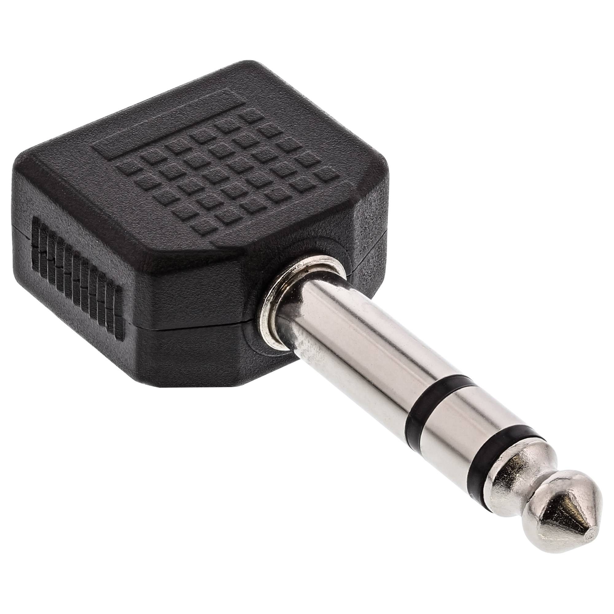 INLINE - Audio Adapter Stereo - 6,3mm Klinke Stecker an 2x 3,5mm Klinke Buchse