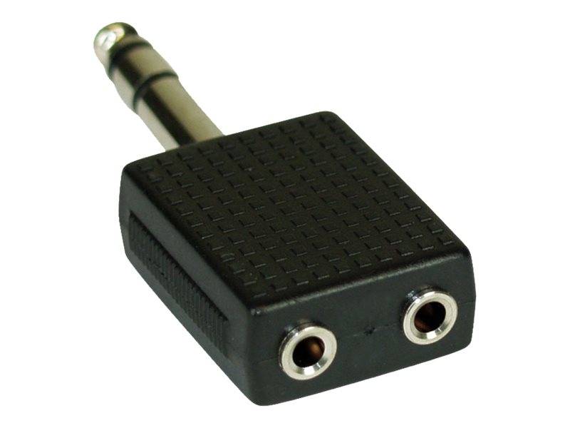 INLINE - Audio Adapter Stereo - 6,3mm Klinke Stecker an 2x 3,5mm Klinke Buchse