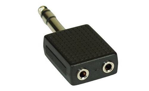 INLINE - Audio Adapter Stereo - 6,3mm Klinke Stecker an 2x 3,5mm Klinke Buchse