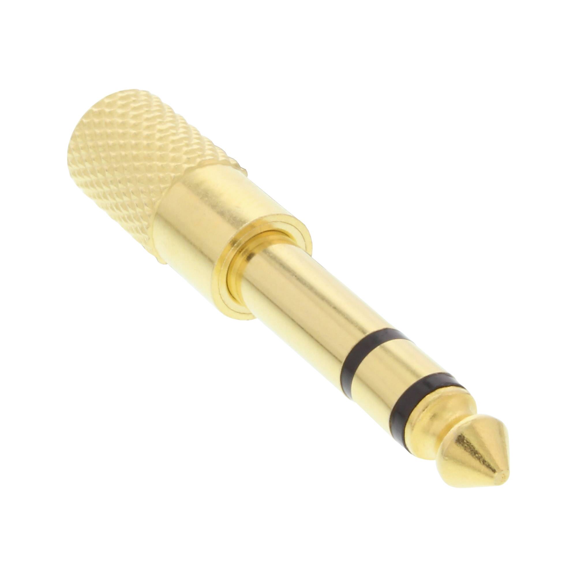 INLINE - Audio Adapter - 6,3mm Klinke Stecker an 3,5mm Klinke Buchse - Stereo - gold