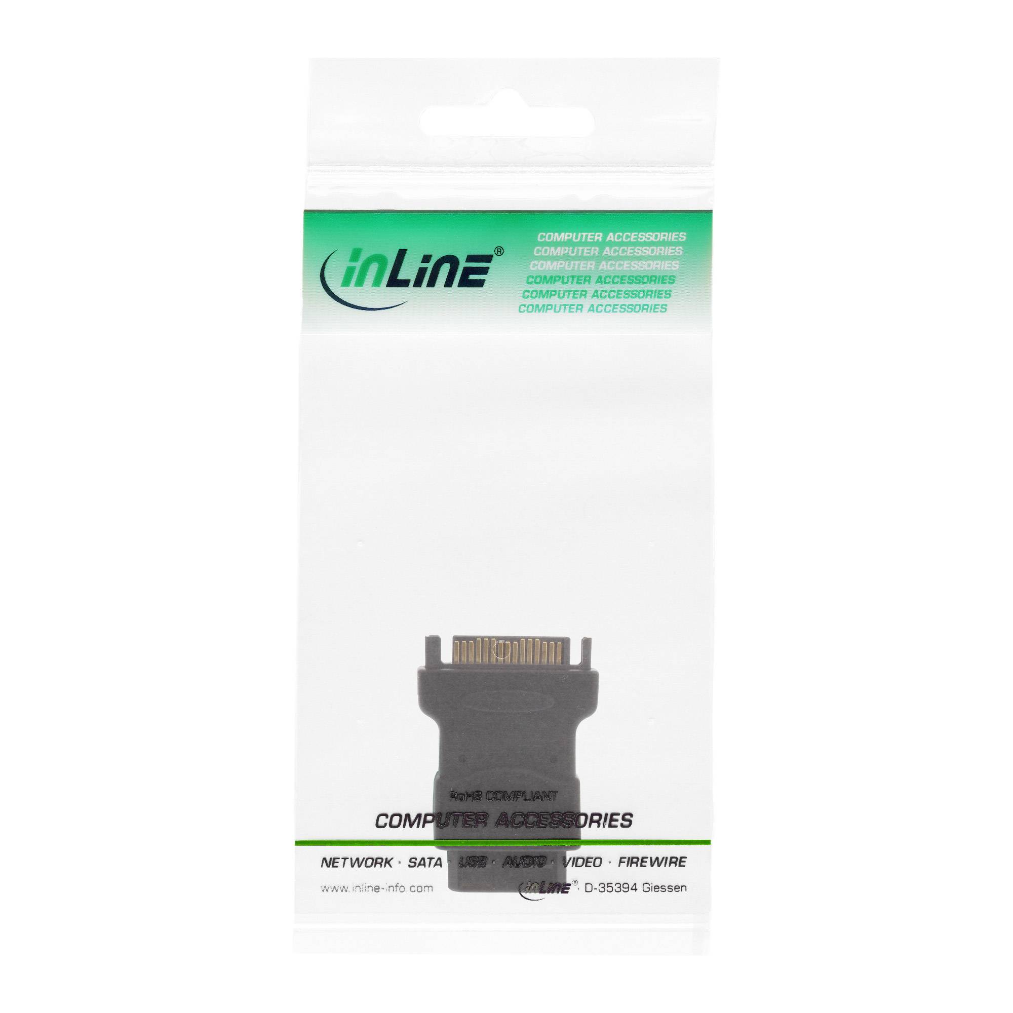 Verpackter InLine-Computerzubehör: Ein FireWire-Kabeladapter, gezeigt auf weißer Einzelhandelverpackung.