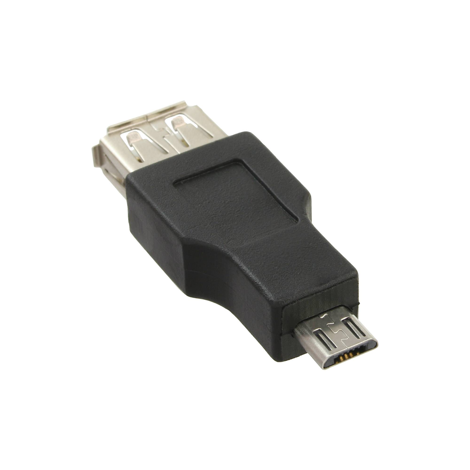 USB-Adapter mit einem Standard-USB-A-Buchse auf der einen Seite und einem Micro-USB-Stecker auf der anderen Seite.