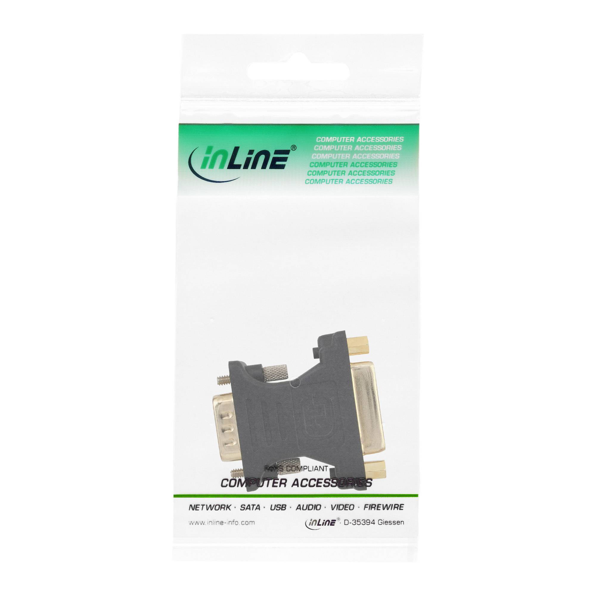 INLINE - DVI-A Adapter - Analog 24+5 Buchse auf 15pol HD Stecker (VGA) - vergoldet