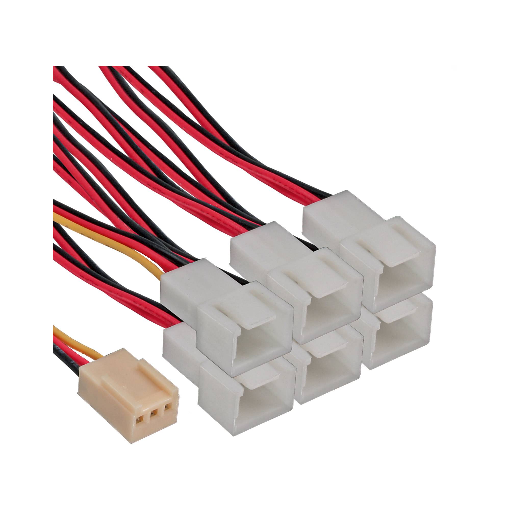 INLINE - Lüfter Adapterkabel - 3pol Molex Buchse an 6x 3pol Molex Stecker