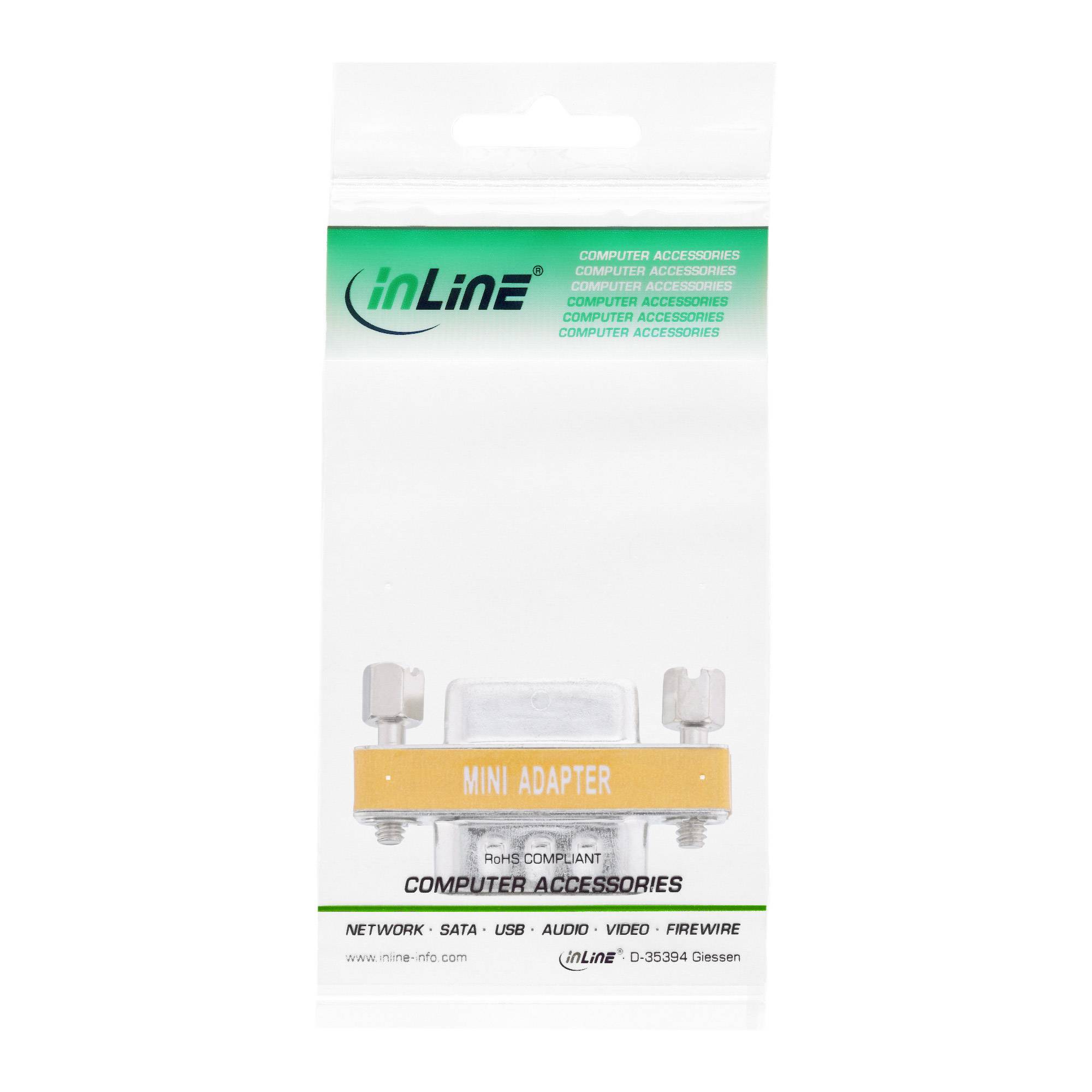 Paket für einen inLine Mini-Adapter, beschriftet mit „COMPUTER ACCESSORIES