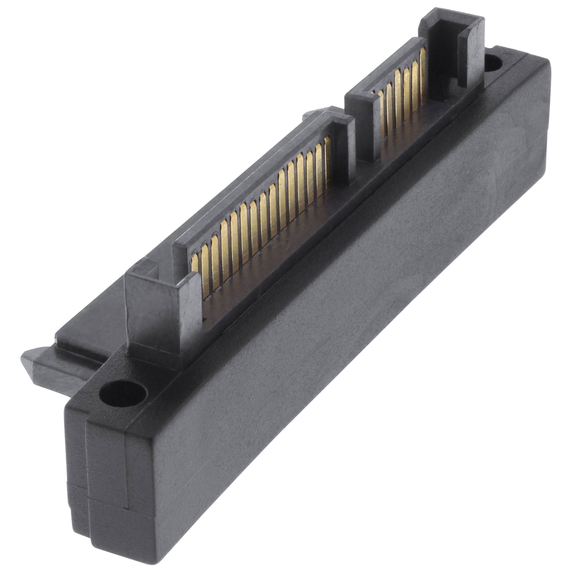 INLINE - SATA Adapter Stecker / Buchse - 22pol. (15+7) - aufwärts gewinkelt