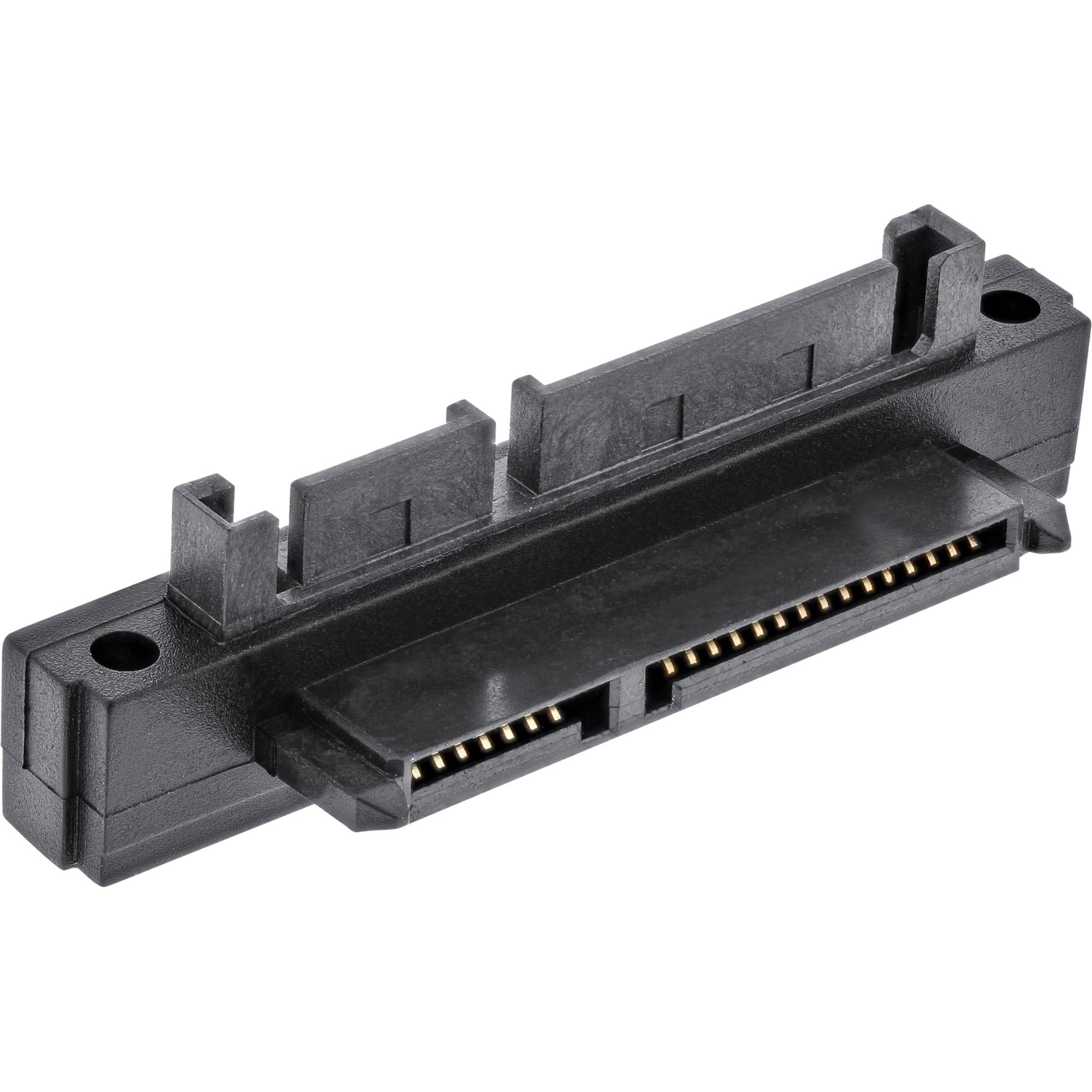 INLINE - SATA Adapter Stecker / Buchse - 22pol. (15+7) - aufwärts gewinkelt