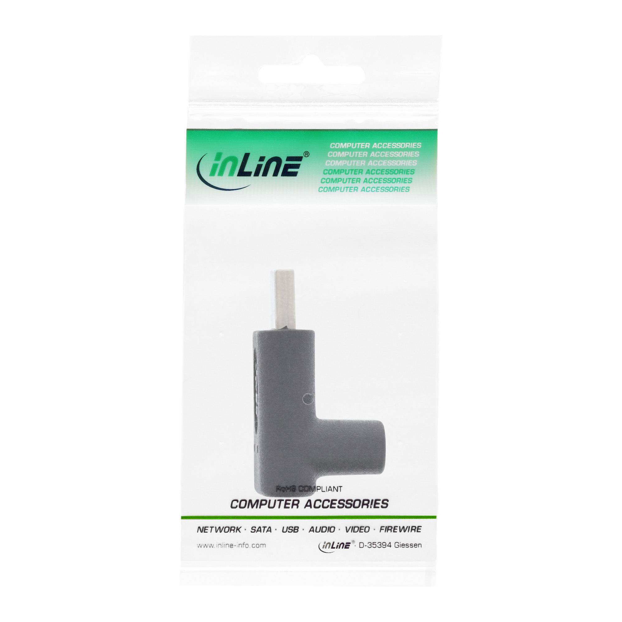 INLINE - USB 3.2 Gen.2 Adapter - USB-C Stecker an C Buchse - oben/unten gewinkelt
