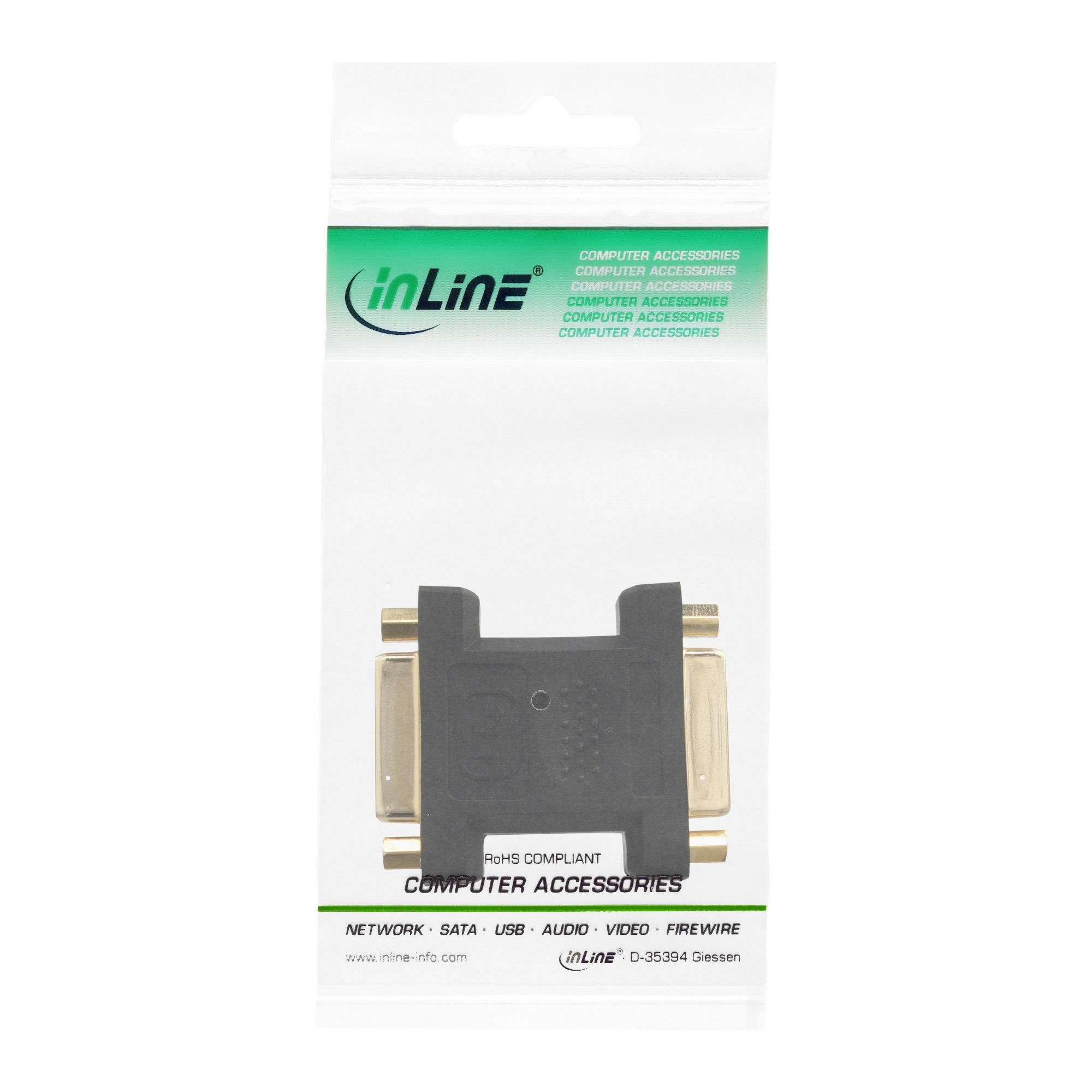 InLine Computer-Zubehör-Verpackung mit einem D-Sub-Adapter mit Anschlussanschlüssen auf beiden Seiten.