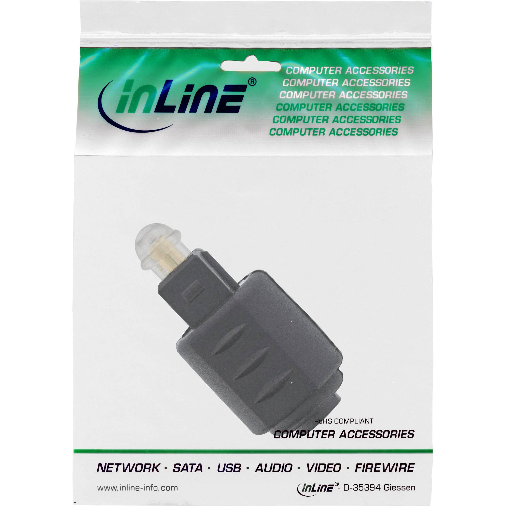 INLINE - OPTO Audio Kupplung - 3,5mm Buchse / Toslink Stecker