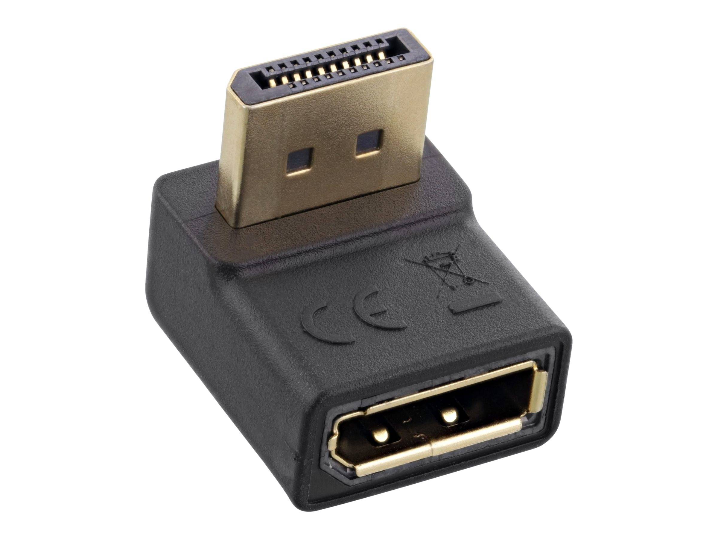INLINE - DisplayPort Adapter - DisplayPort Stecker / Buchse - nach oben gewinkelt