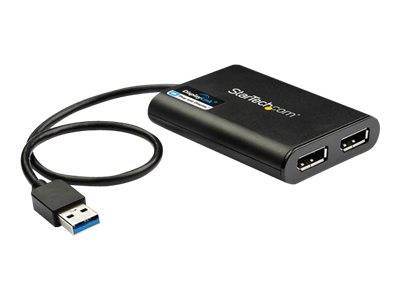 StarTech.com USB 3.0 to Dual DisplayPort Adapter 4K 60Hz, DisplayLink Certified, Video Converter with External Graphics