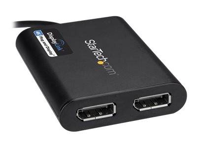 StarTech.com USB 3.0 to Dual DisplayPort Adapter 4K 60Hz, DisplayLink Certified, Video Converter with External Graphics