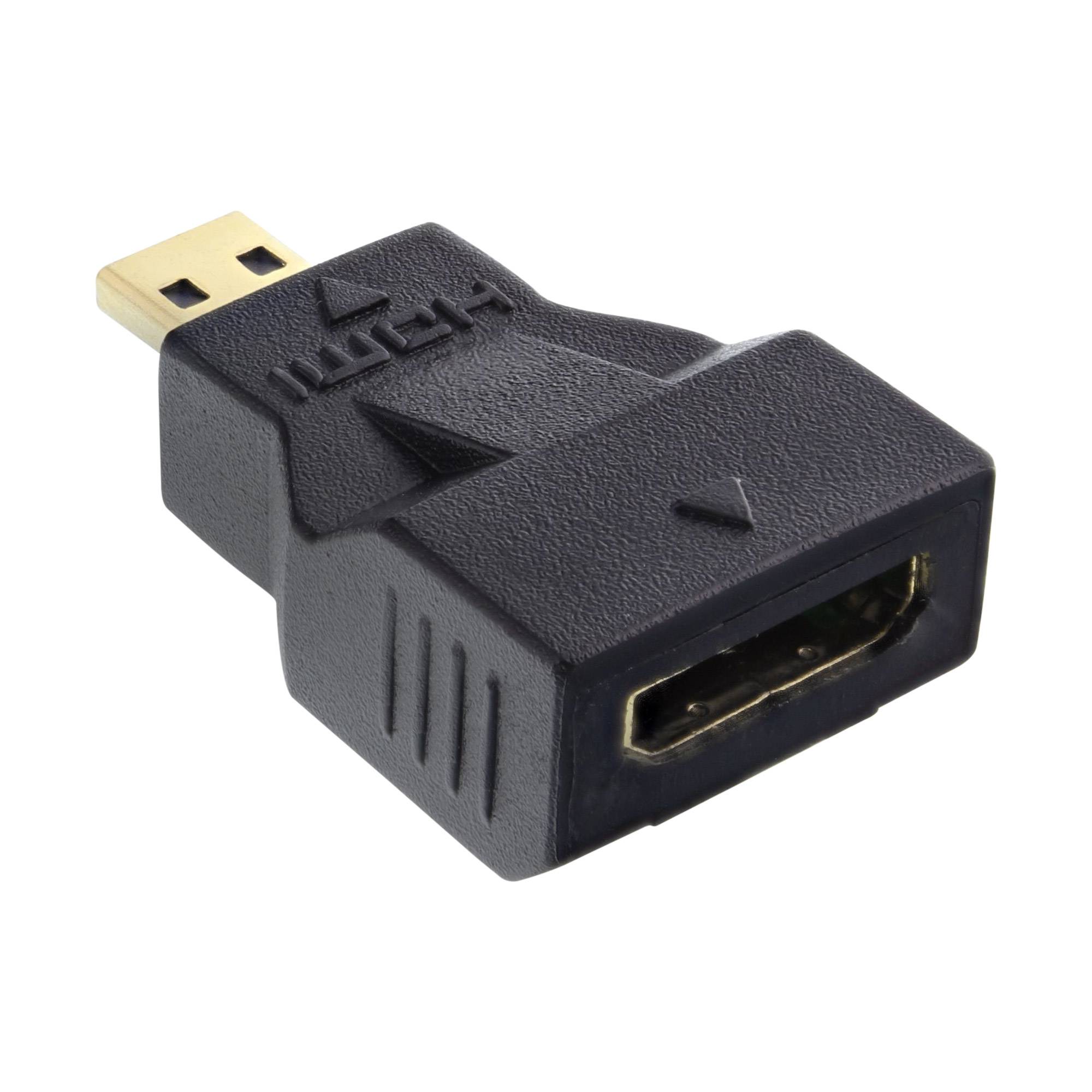 INLINE - HDMI Adapter - Mini HDMI C Buchse auf Micro HDMI D Stecker - 4K2K