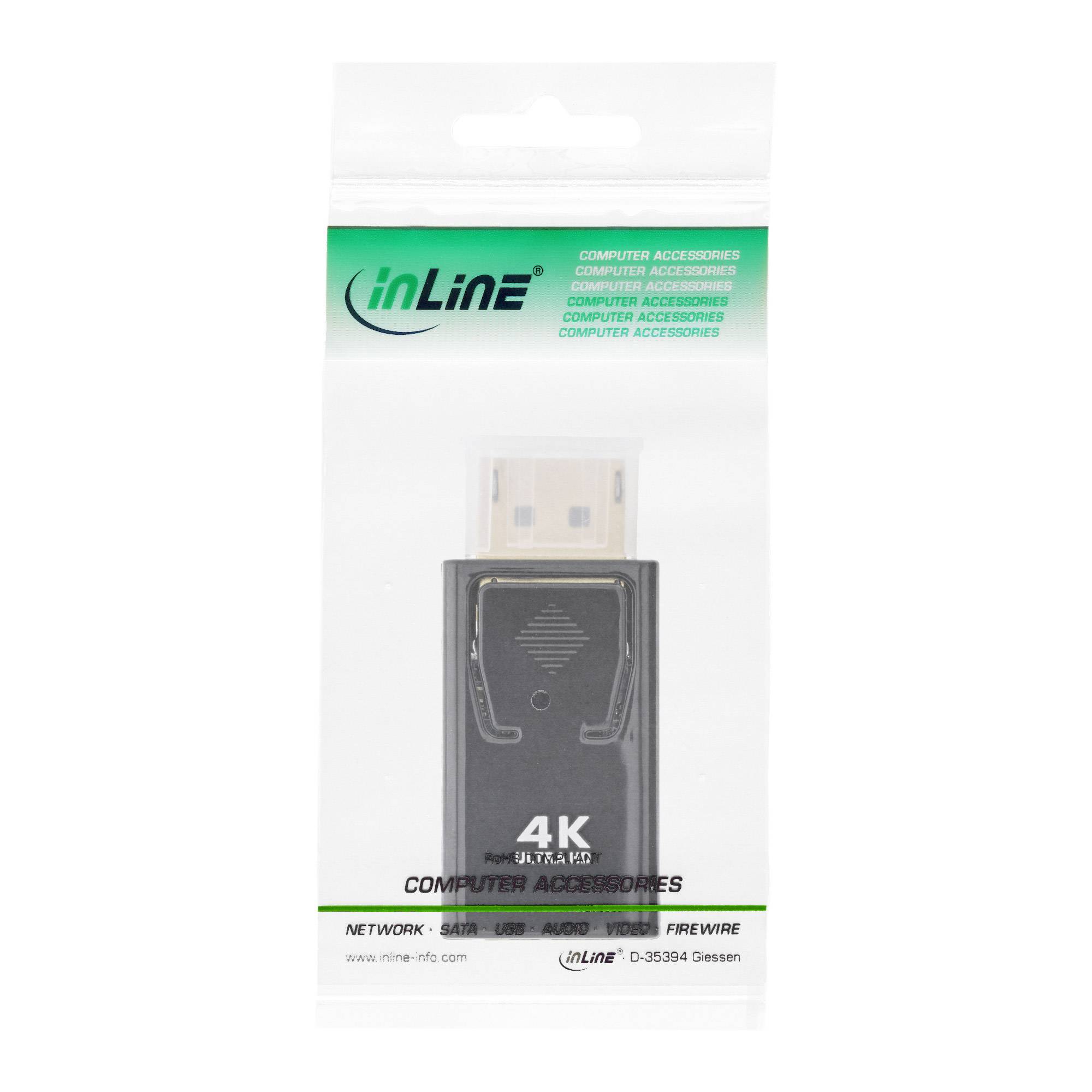 INLINE - Konverter DisplayPort Stecker auf HDMI Buchse - 4K/60Hz - mit Audio