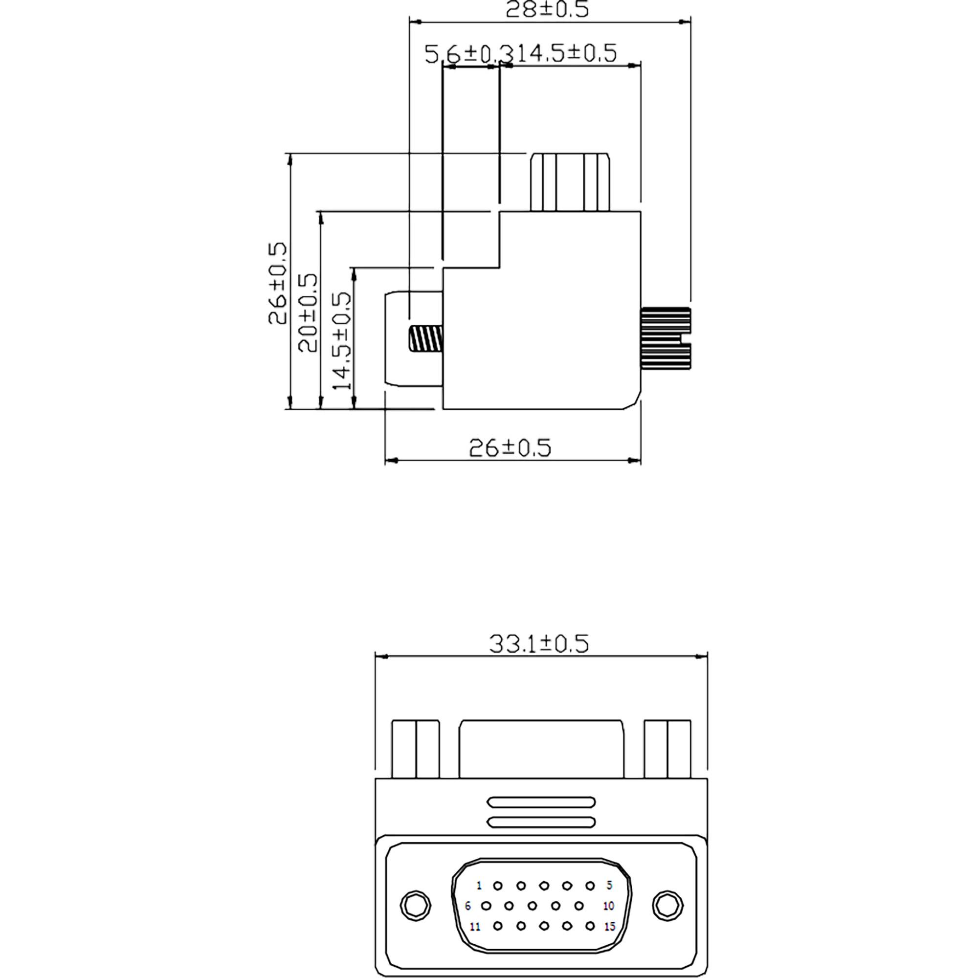 INLINE - VGA Adapter 90° Winkel 15pol Stecker/Buchse